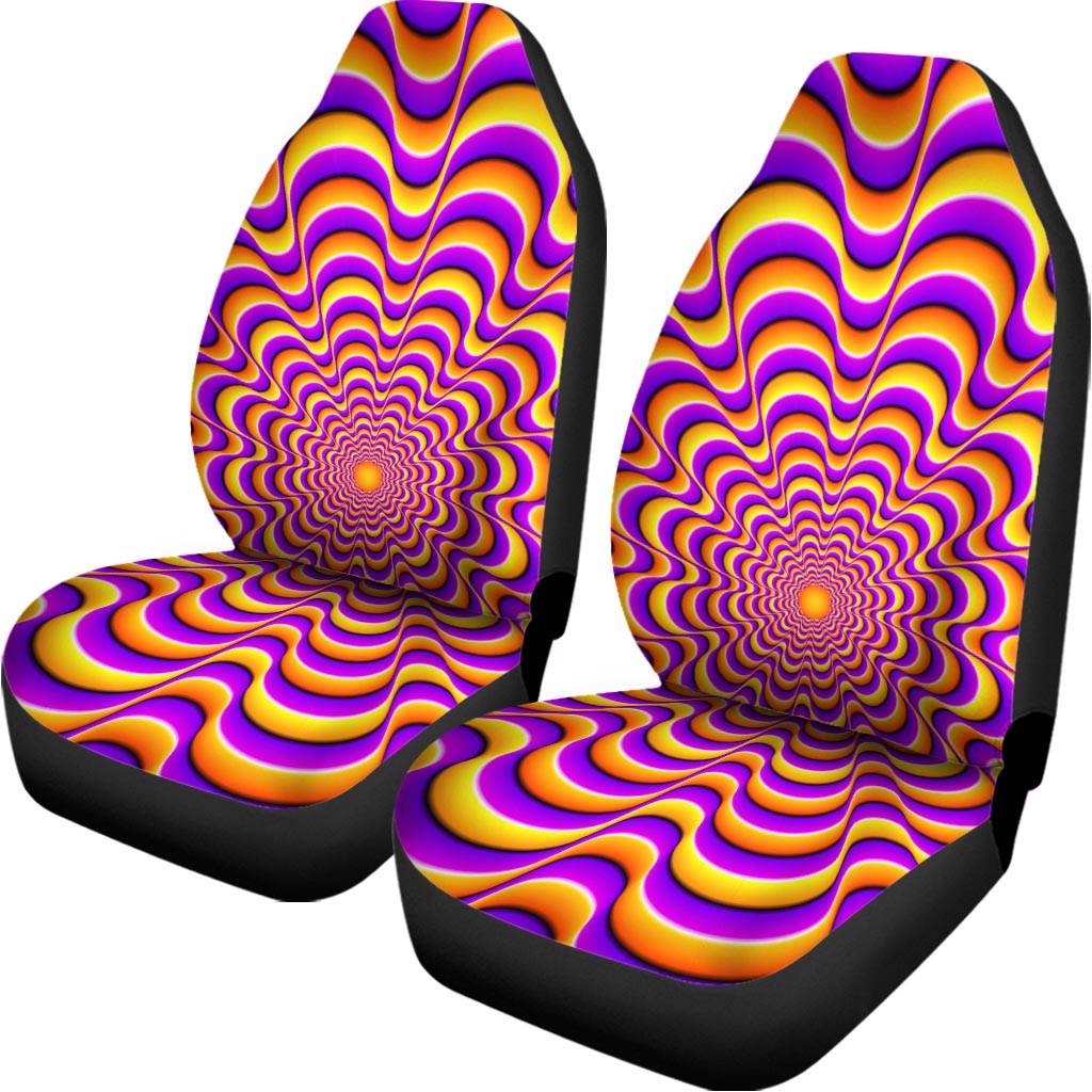 Yellow Splashing Moving Optical Illusion Universal Fit Car Seat Covers