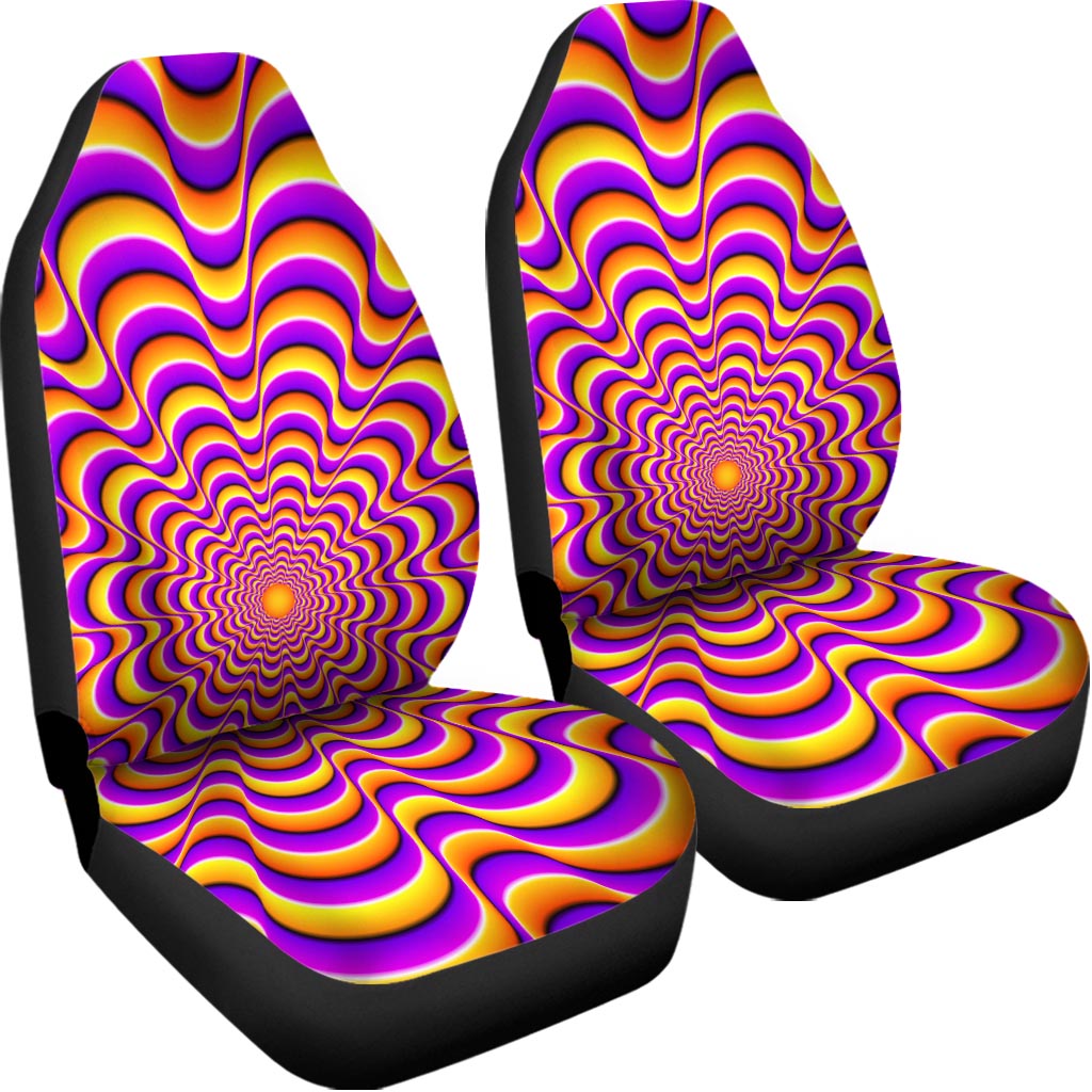 Yellow Splashing Moving Optical Illusion Universal Fit Car Seat Covers