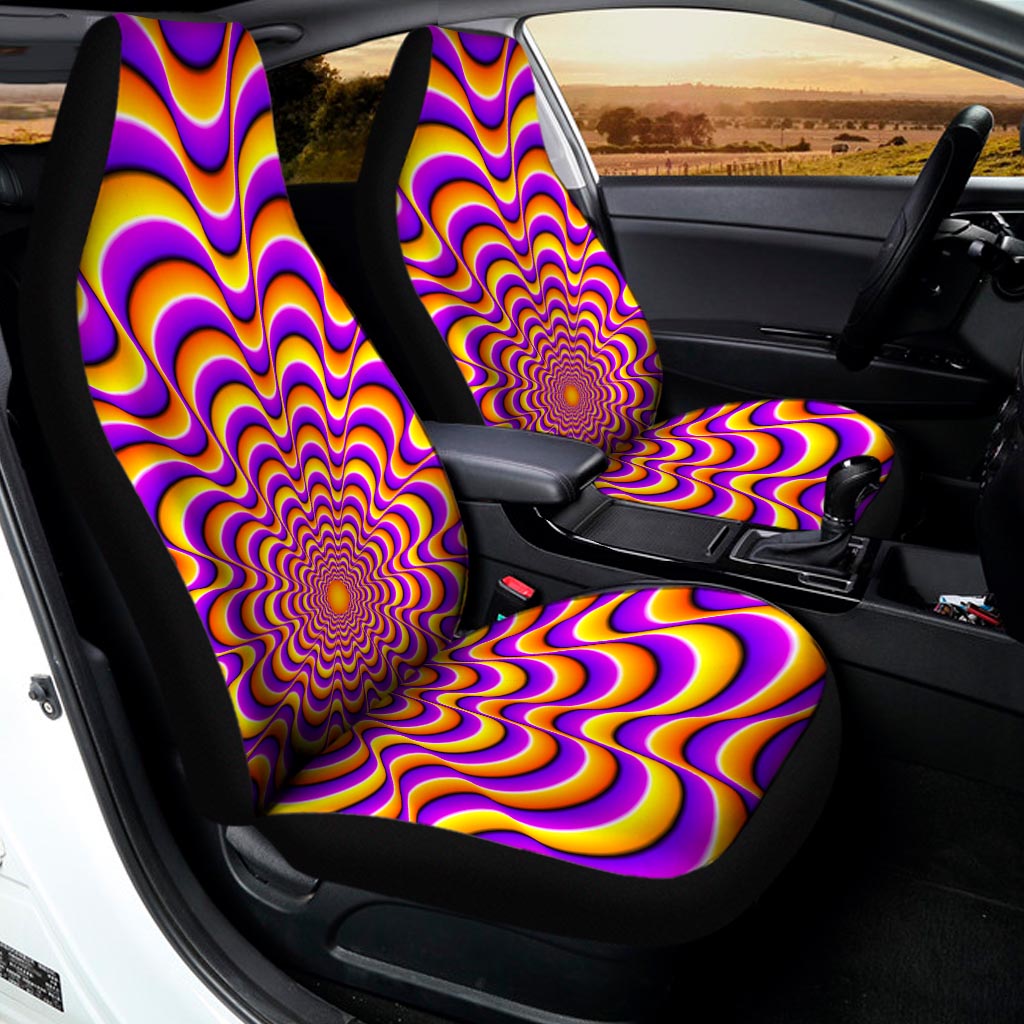 Yellow Splashing Moving Optical Illusion Universal Fit Car Seat Covers