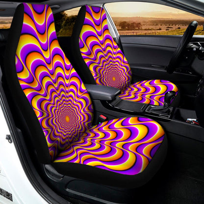 Yellow Splashing Moving Optical Illusion Universal Fit Car Seat Covers
