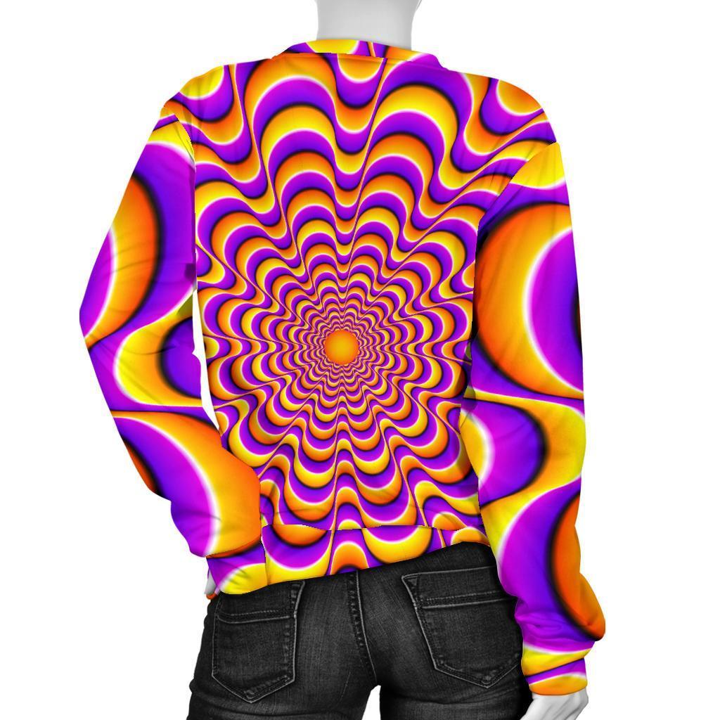 Yellow Splashing Moving Optical Illusion Women's Crewneck Sweatshirt GearFrost