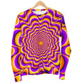 Yellow Splashing Moving Optical Illusion Women's Crewneck Sweatshirt