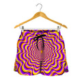 Yellow Splashing Moving Optical Illusion Women's Shorts