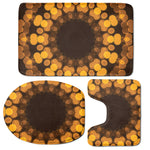 Yellow Spot Kaleidoscope Print 3 Piece Bath Mat Set