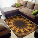Yellow Spot Kaleidoscope Print Area Rug