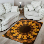 Yellow Spot Kaleidoscope Print Area Rug