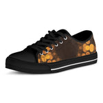 Yellow Spot Kaleidoscope Print Black Low Top Shoes