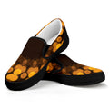 Yellow Spot Kaleidoscope Print Black Slip On Sneakers