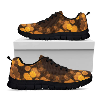 Yellow Spot Kaleidoscope Print Black Sneakers