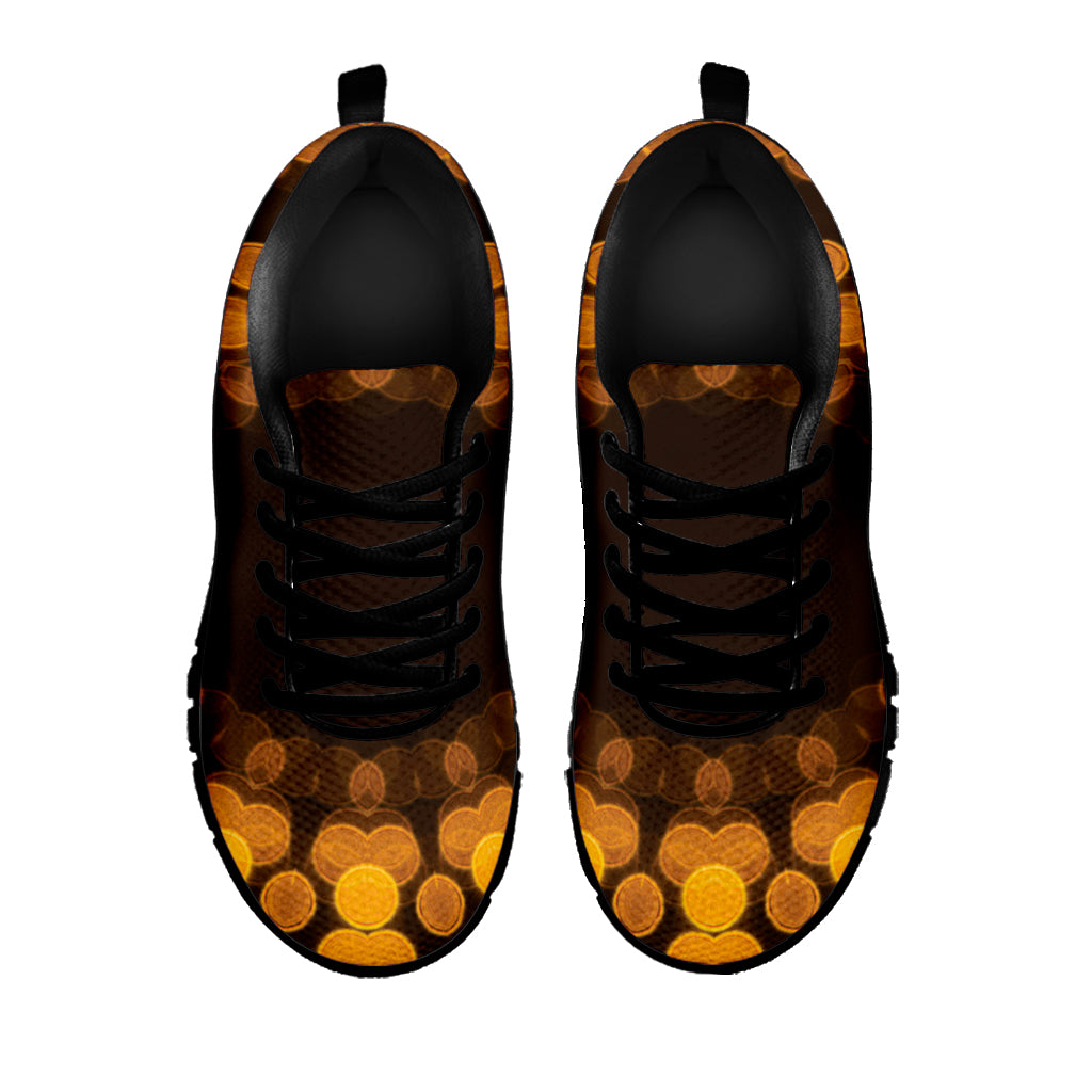 Yellow Spot Kaleidoscope Print Black Sneakers