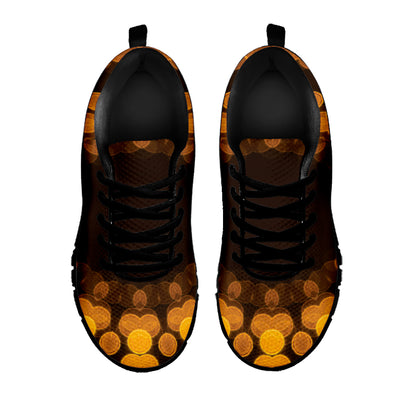 Yellow Spot Kaleidoscope Print Black Sneakers