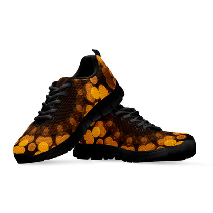 Yellow Spot Kaleidoscope Print Black Sneakers