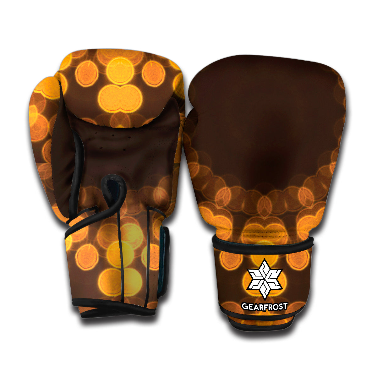Yellow Spot Kaleidoscope Print Boxing Gloves
