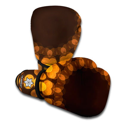 Yellow Spot Kaleidoscope Print Boxing Gloves