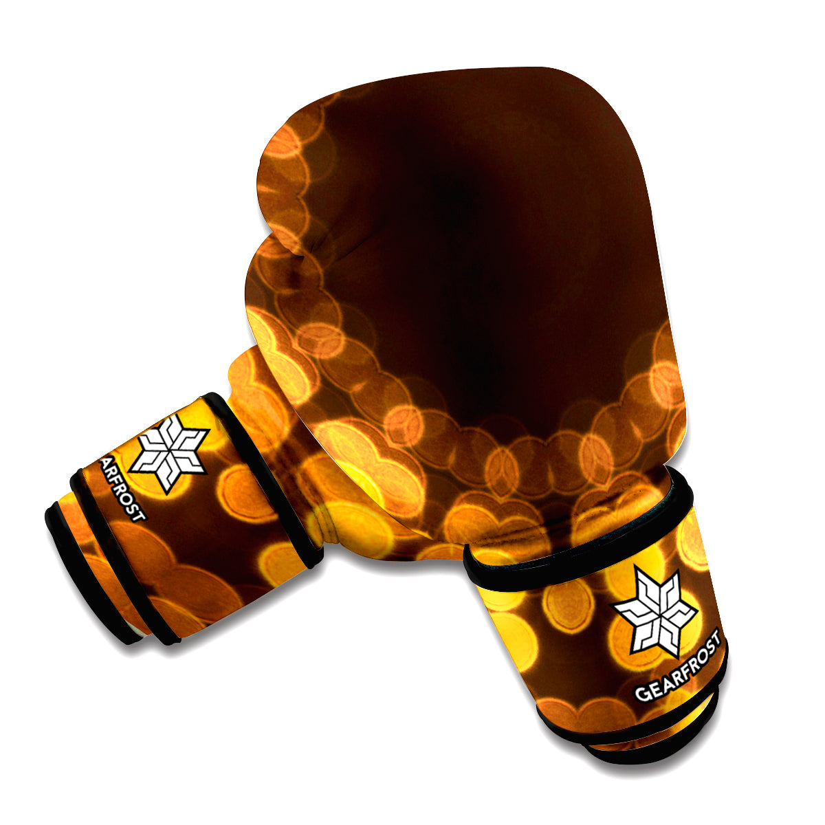 Yellow Spot Kaleidoscope Print Boxing Gloves