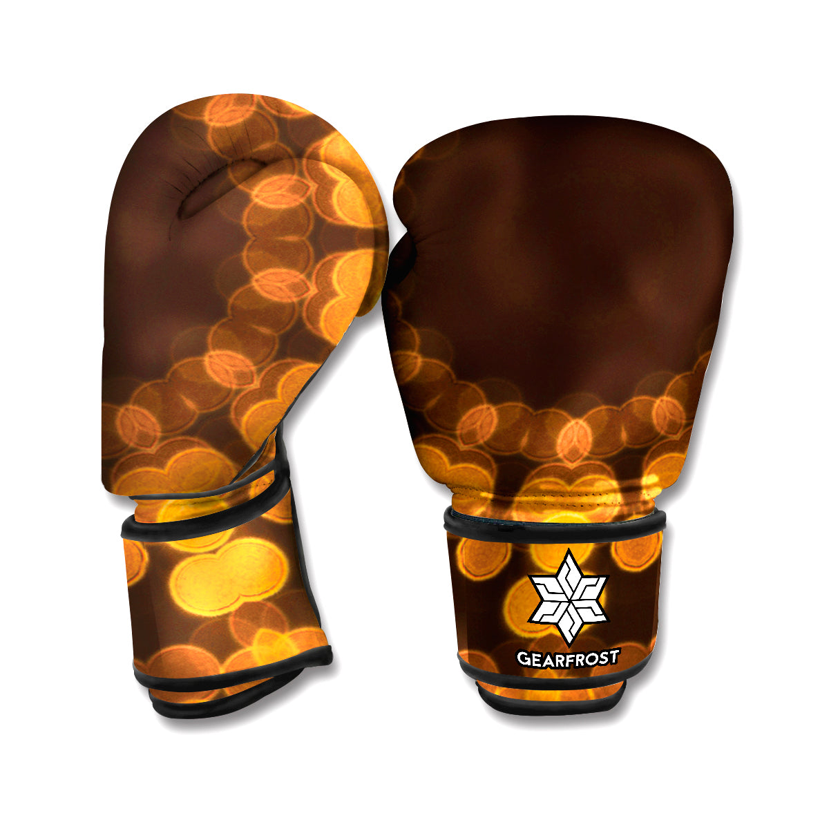 Yellow Spot Kaleidoscope Print Boxing Gloves