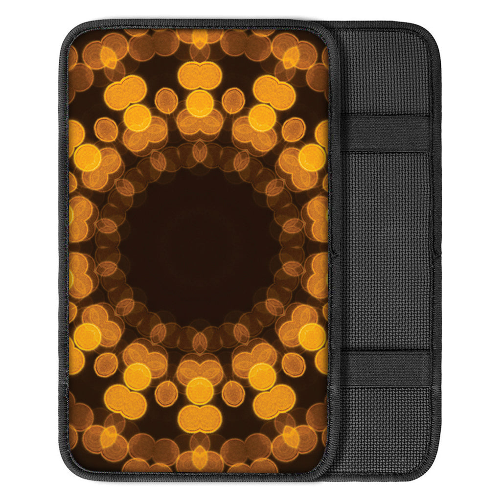 Yellow Spot Kaleidoscope Print Car Center Console Cover