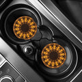 Yellow Spot Kaleidoscope Print Car Coasters