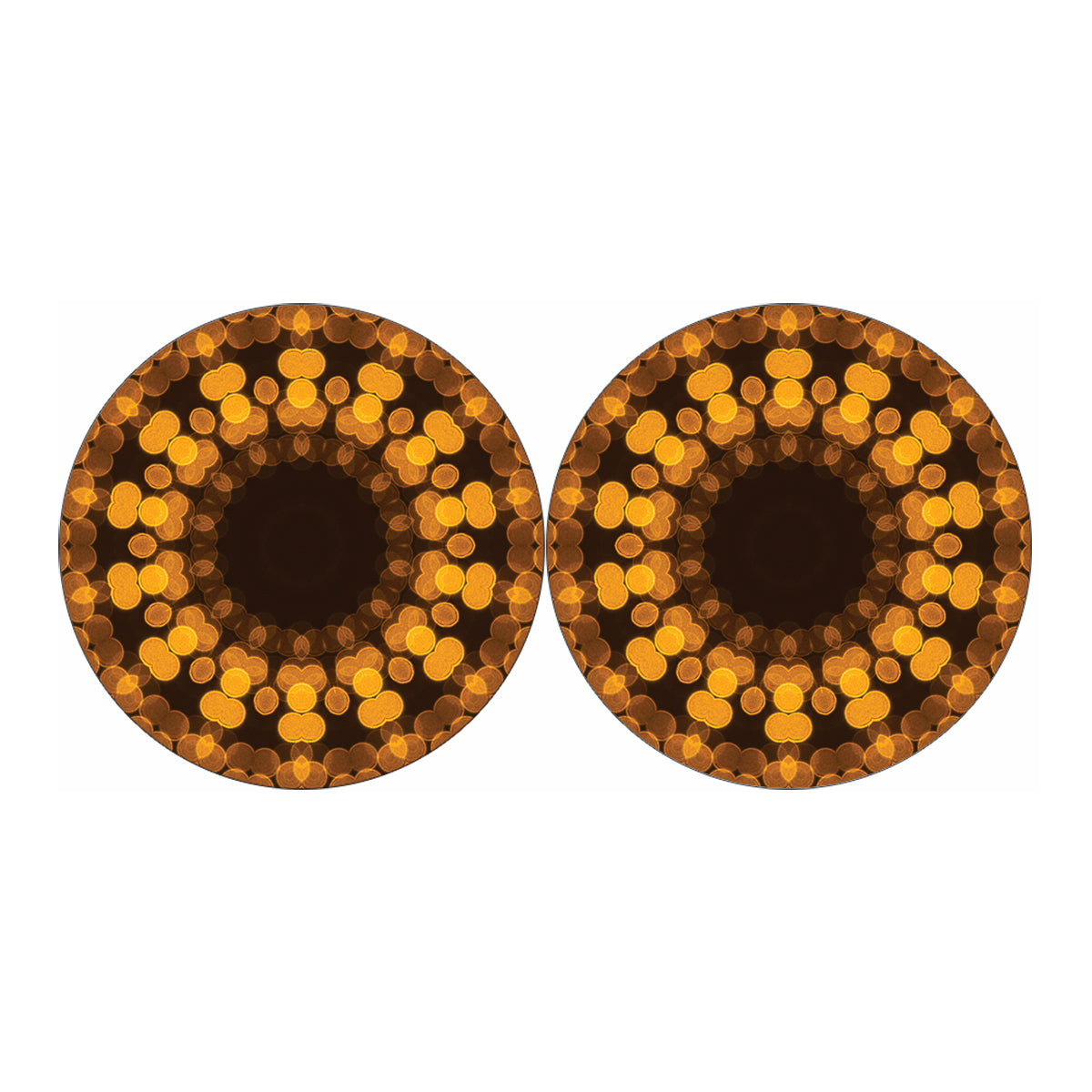 Yellow Spot Kaleidoscope Print Car Coasters