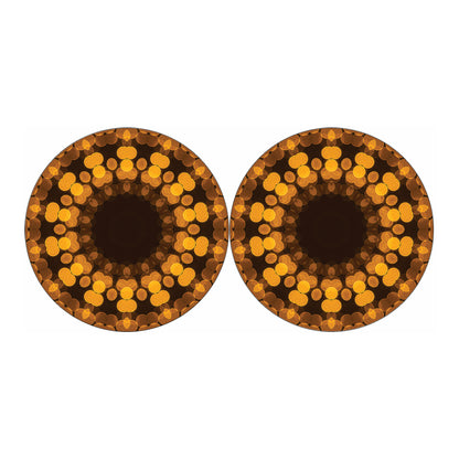 Yellow Spot Kaleidoscope Print Car Coasters