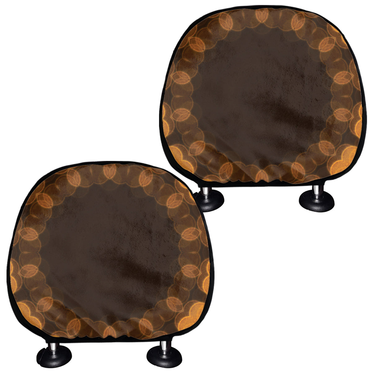 Yellow Spot Kaleidoscope Print Car Headrest Covers