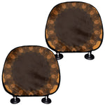 Yellow Spot Kaleidoscope Print Car Headrest Covers