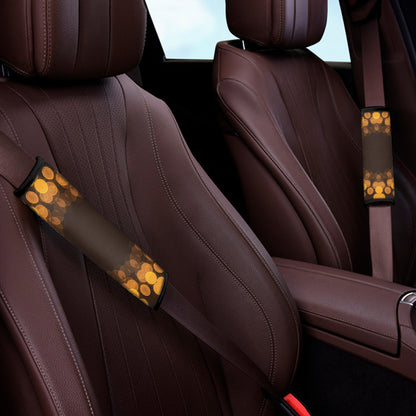 Yellow Spot Kaleidoscope Print Car Seat Belt Covers