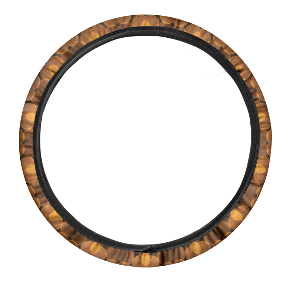 Yellow Spot Kaleidoscope Print Car Steering Wheel Cover
