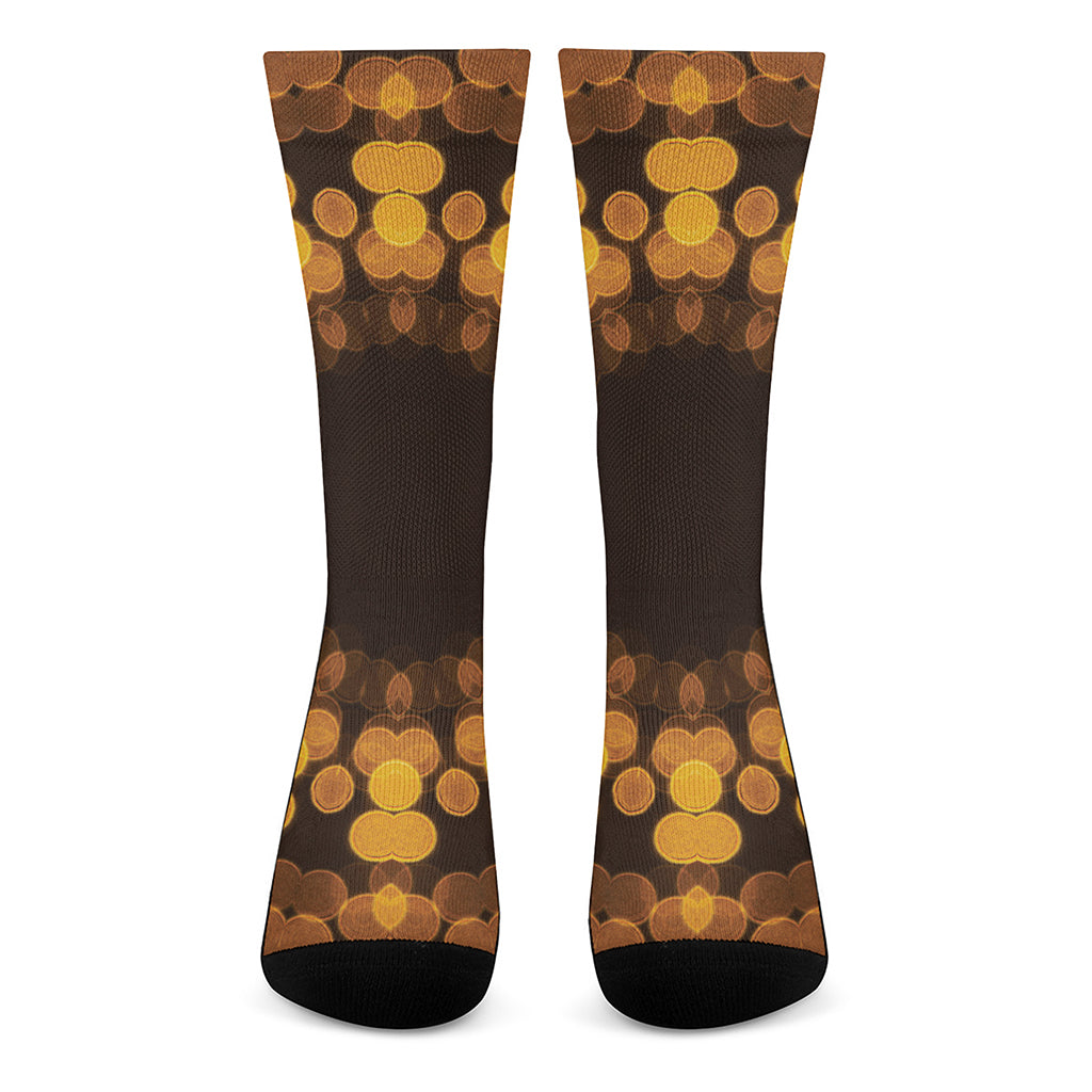 Yellow Spot Kaleidoscope Print Crew Socks