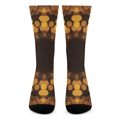 Yellow Spot Kaleidoscope Print Crew Socks