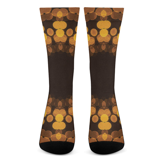 Yellow Spot Kaleidoscope Print Crew Socks