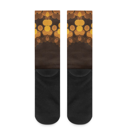 Yellow Spot Kaleidoscope Print Crew Socks