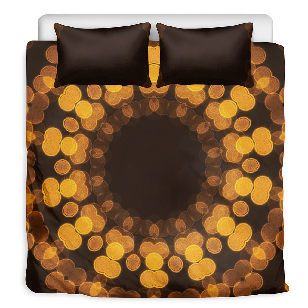 Yellow Spot Kaleidoscope Print Duvet Cover Bedding Set
