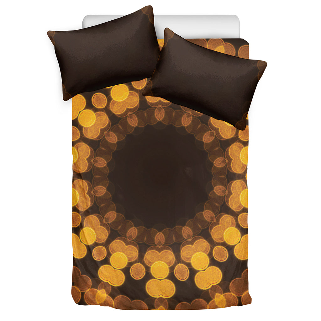 Yellow Spot Kaleidoscope Print Duvet Cover Bedding Set