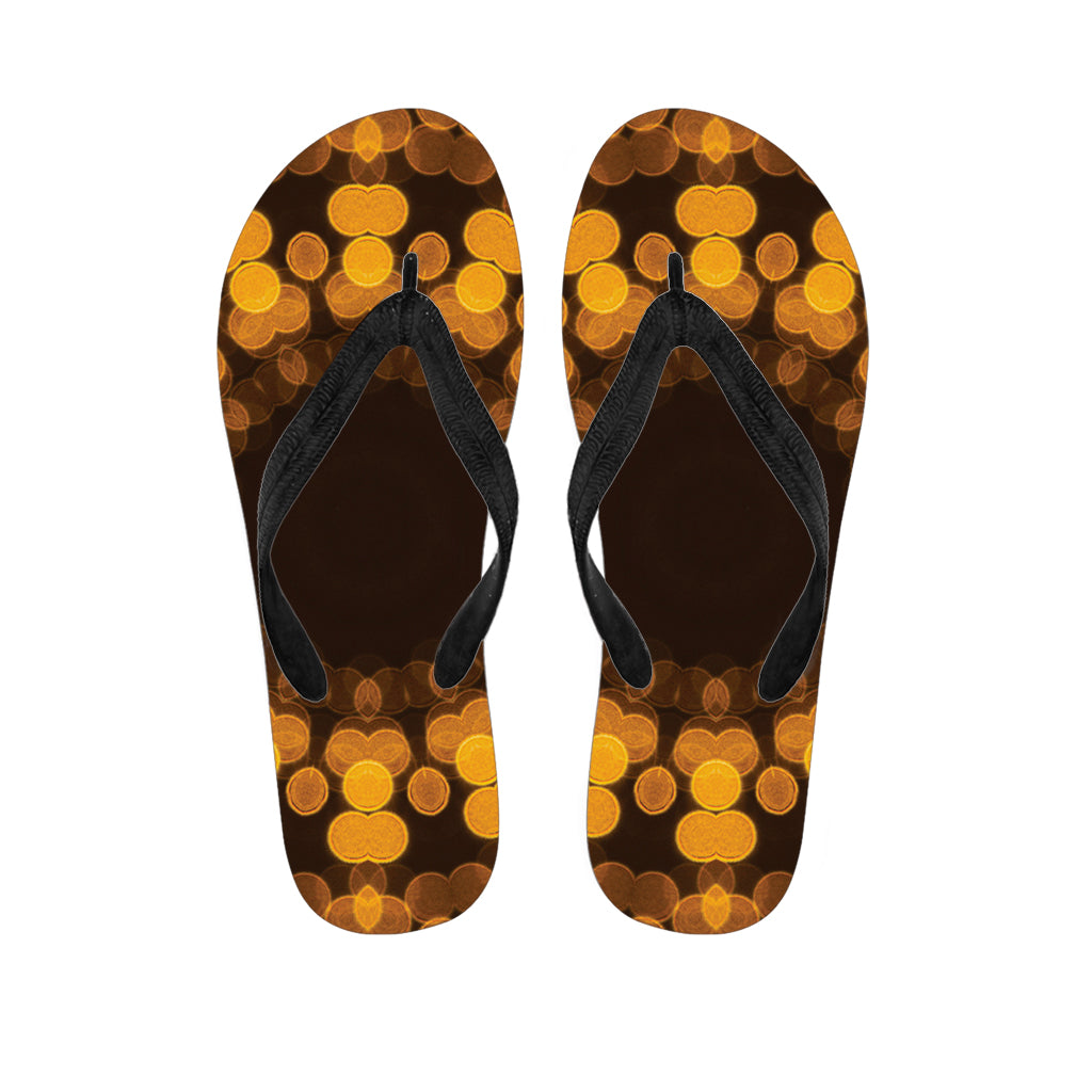 Yellow Spot Kaleidoscope Print Flip Flops
