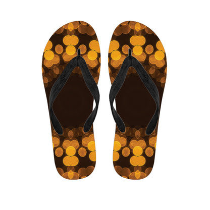 Yellow Spot Kaleidoscope Print Flip Flops