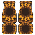 Yellow Spot Kaleidoscope Print Front and Back Car Floor Mats