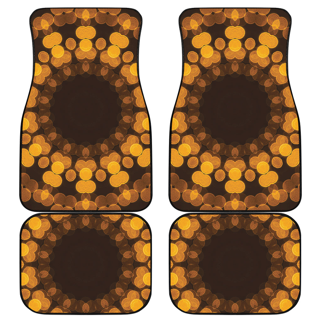 Yellow Spot Kaleidoscope Print Front and Back Car Floor Mats