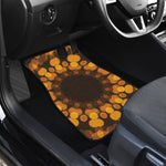 Yellow Spot Kaleidoscope Print Front and Back Car Floor Mats
