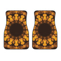 Yellow Spot Kaleidoscope Print Front Car Floor Mats