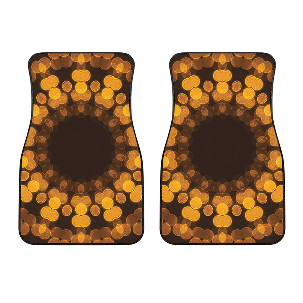 Yellow Spot Kaleidoscope Print Front Car Floor Mats