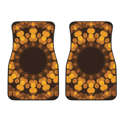 Yellow Spot Kaleidoscope Print Front Car Floor Mats