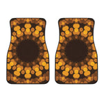 Yellow Spot Kaleidoscope Print Front Car Floor Mats