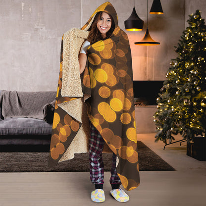 Yellow Spot Kaleidoscope Print Hooded Blanket