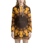 Yellow Spot Kaleidoscope Print Hoodie Dress