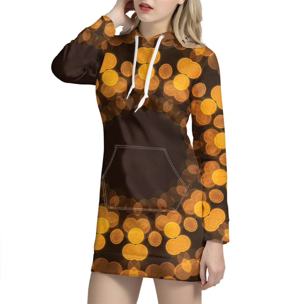Yellow Spot Kaleidoscope Print Hoodie Dress