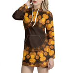 Yellow Spot Kaleidoscope Print Hoodie Dress