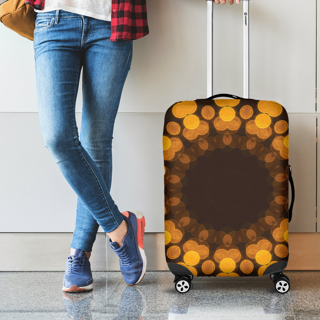 Yellow Spot Kaleidoscope Print Luggage Cover