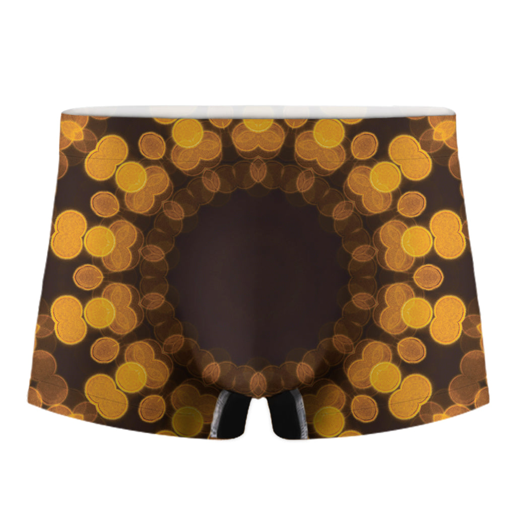 Yellow Spot Kaleidoscope Print Men's Boxer Briefs