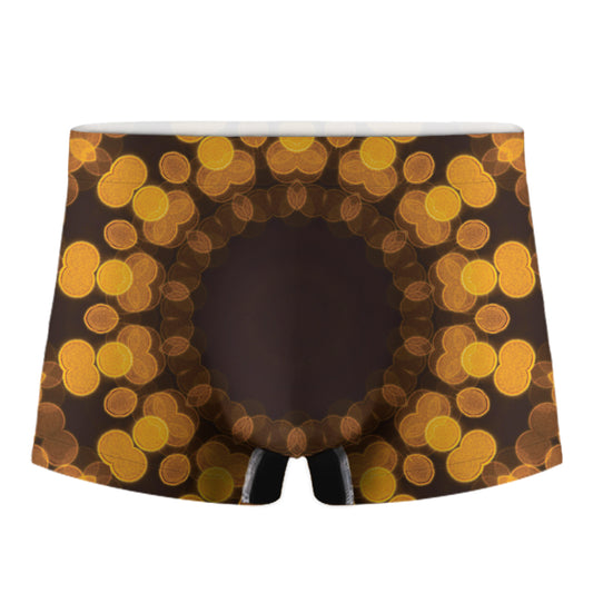 Yellow Spot Kaleidoscope Print Men's Boxer Briefs